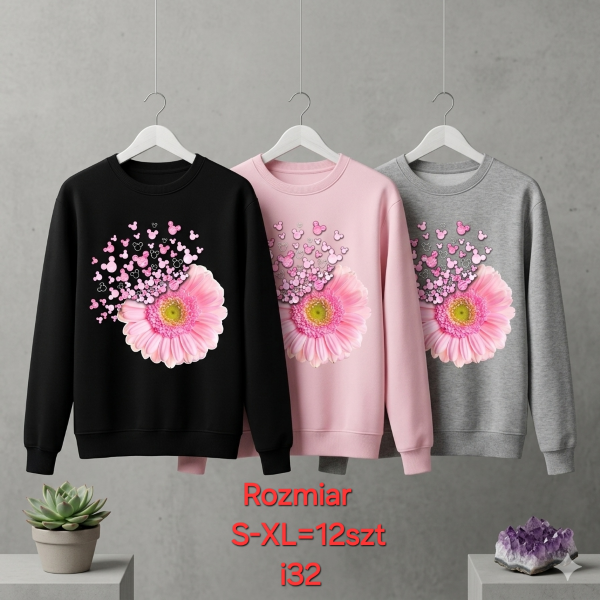 Bluzki damskie Roz S-XL, 1 Kolor Paczka 12 szt